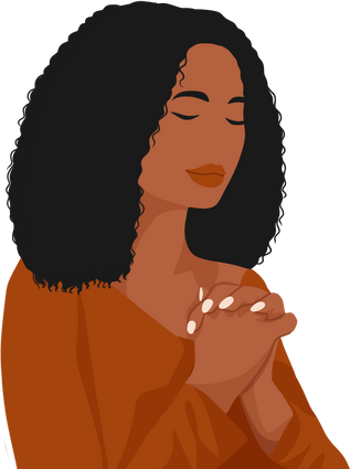 Praying Woman Illustration